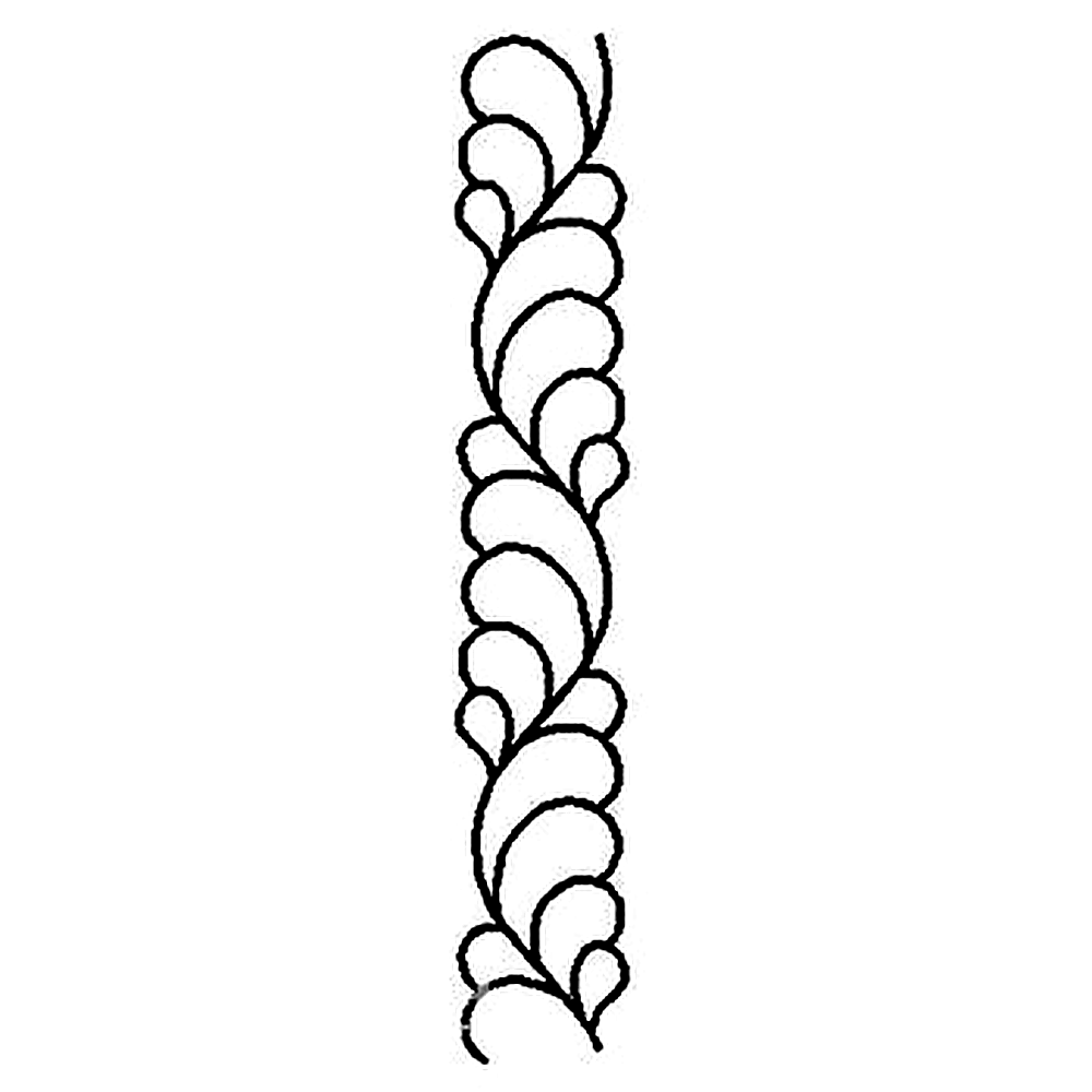 Quilting Creations 1¾" Under/Over Feather quilting stencil - hand and machine quilting template