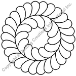 Quilting Creations 10½" Feather Circle quilting stencil - hand and machine quilting template