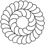 Quilting Creations 10" Feather Circle quilting stencil - hand and machine quilting template