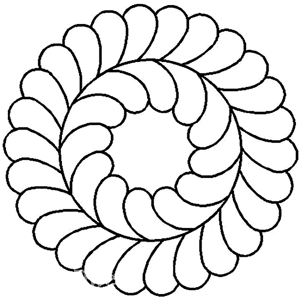 Quilting Creations 10" Feather Circle quilting stencil - hand and machine quilting template