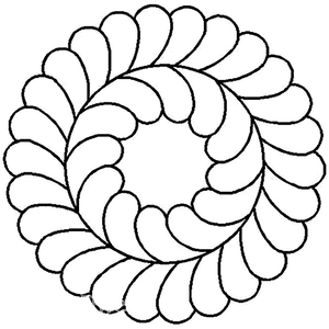 Quilting Creations 10" Feather Circle quilting stencil - hand and machine quilting template