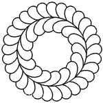 Quilting Creations 12" Feather Circle quilting stencil - hand and machine quilting template