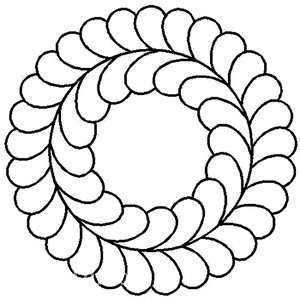 Quilting Creations 12" Feather Circle quilting stencil - hand and machine quilting template