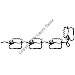 Quilting Creations 2" Baby Booties Border | Quilting Stencils quilting stencil - hand and machine quilting template