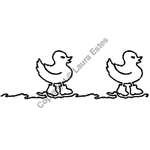 Quilting Creations 3½" Ducklings in a Row | Quilting Stencils quilting stencil - hand and machine quilting template