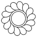 Quilting Creations 3½" Feather Circle quilting stencil - hand and machine quilting template