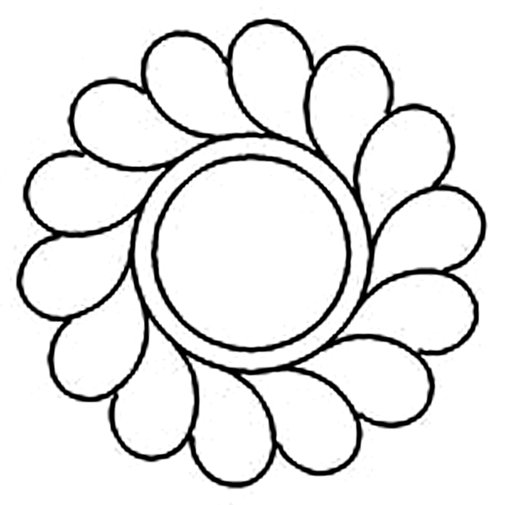 Quilting Creations 3½" Feather Circle quilting stencil - hand and machine quilting template