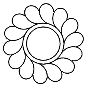 Quilting Creations 3½" Feather Circle quilting stencil - hand and machine quilting template