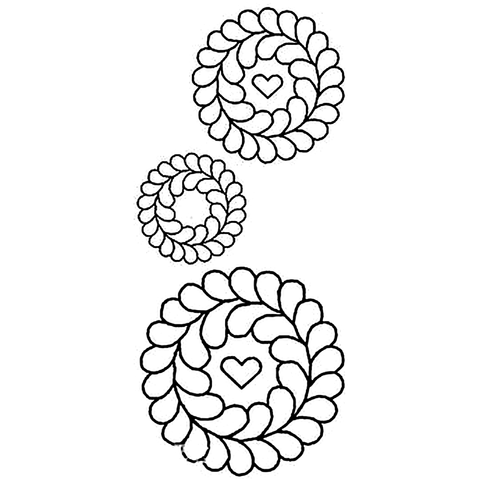 Quilting Creations 3" 5" & 7" Feather Blocks quilting stencil - hand and machine quilting template
