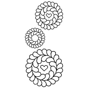 Quilting Creations 3" 5" & 7" Feather Blocks quilting stencil - hand and machine quilting template