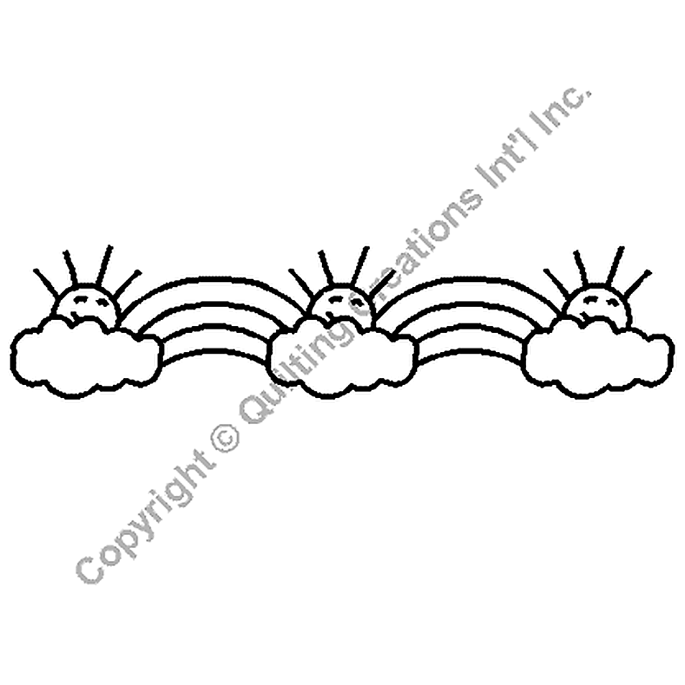 Quilting Creations 3" Sun and Cloud Border | Quilting Stencils quilting stencil - hand and machine quilting template