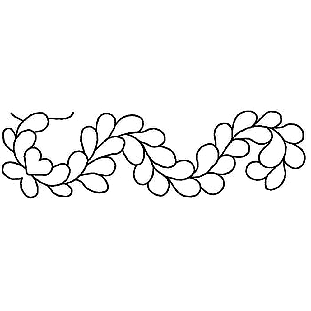 Quilting Creations 3" Up-and-Down Feather Border quilting stencil - hand and machine quilting template