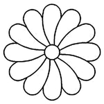 Quilting Creations 4½" Small Flower quilting stencil - hand and machine quilting template