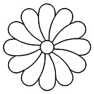 Quilting Creations 4½" Small Flower quilting stencil - hand and machine quilting template