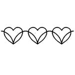 Quilting Creations 4" Dancing Hearts quilting stencil - hand and machine quilting template