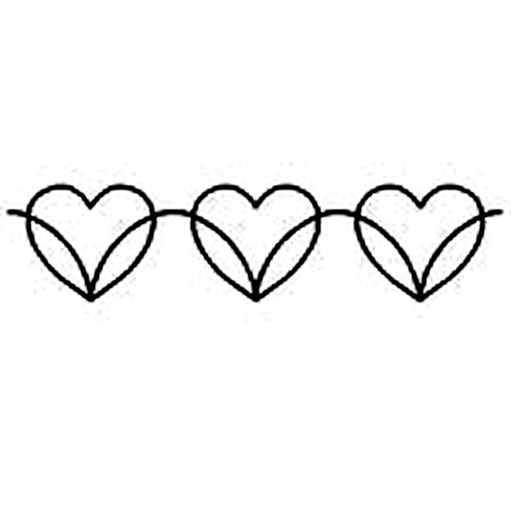 Quilting Creations 4" Dancing Hearts quilting stencil - hand and machine quilting template