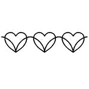 Quilting Creations 4" Dancing Hearts quilting stencil - hand and machine quilting template