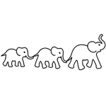 Quilting Creations 4" Elephant Parade | Quilting Stencils quilting stencil - hand and machine quilting template
