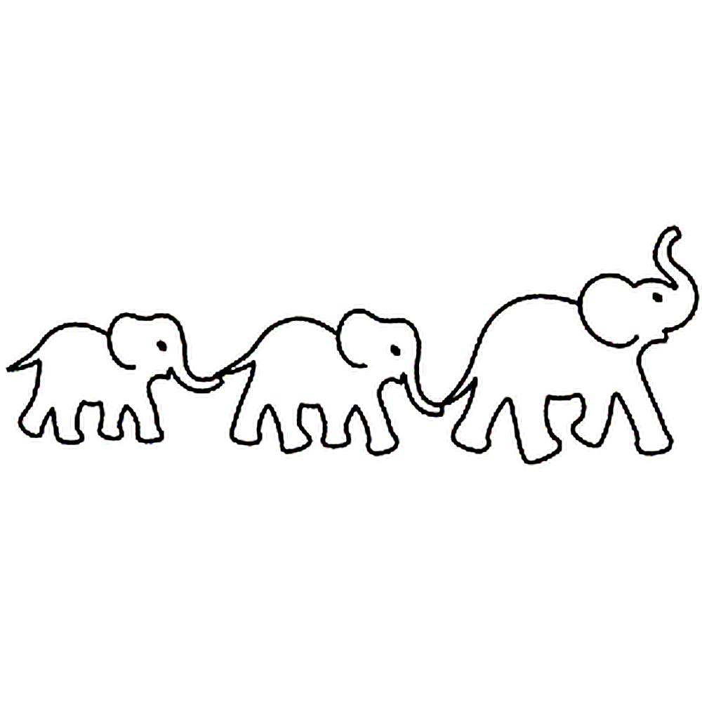 Quilting Creations 4" Elephant Parade | Quilting Stencils quilting stencil - hand and machine quilting template