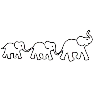 Quilting Creations 4" Elephant Parade | Quilting Stencils quilting stencil - hand and machine quilting template