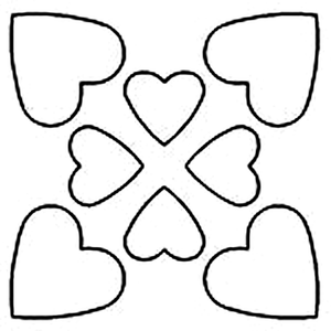 Quilting Creations 4" Heart Square quilting stencil - hand and machine quilting template