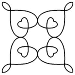 Quilting Creations Stencil 4" Mini Double Wedding Ring-Heart