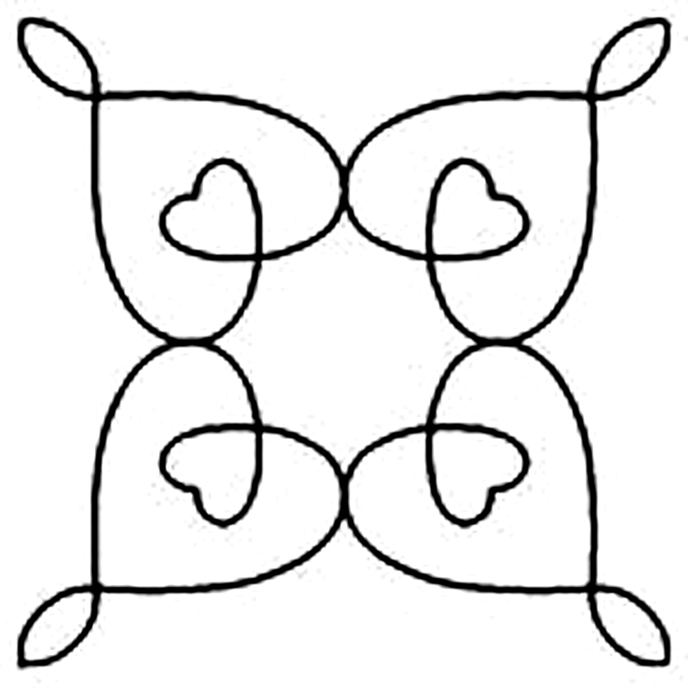Quilting Creations Stencil 4" Mini Double Wedding Ring-Heart