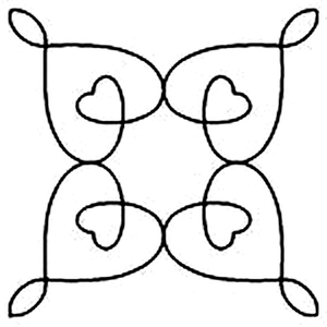 Quilting Creations 4" Mini Double Wedding Ring-Heart quilting stencil - hand and machine quilting template