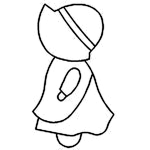 Quilting Creations 4" x 7" Sunbonnet Sue quilting stencil - hand and machine quilting template
