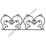 Quilting Creations 5½" Dancing Dolphins | Quilting Stencils quilting stencil - hand and machine quilting template