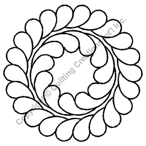 Quilting Creations 5½" Feather Circle 1 quilting stencil - hand and machine quilting template