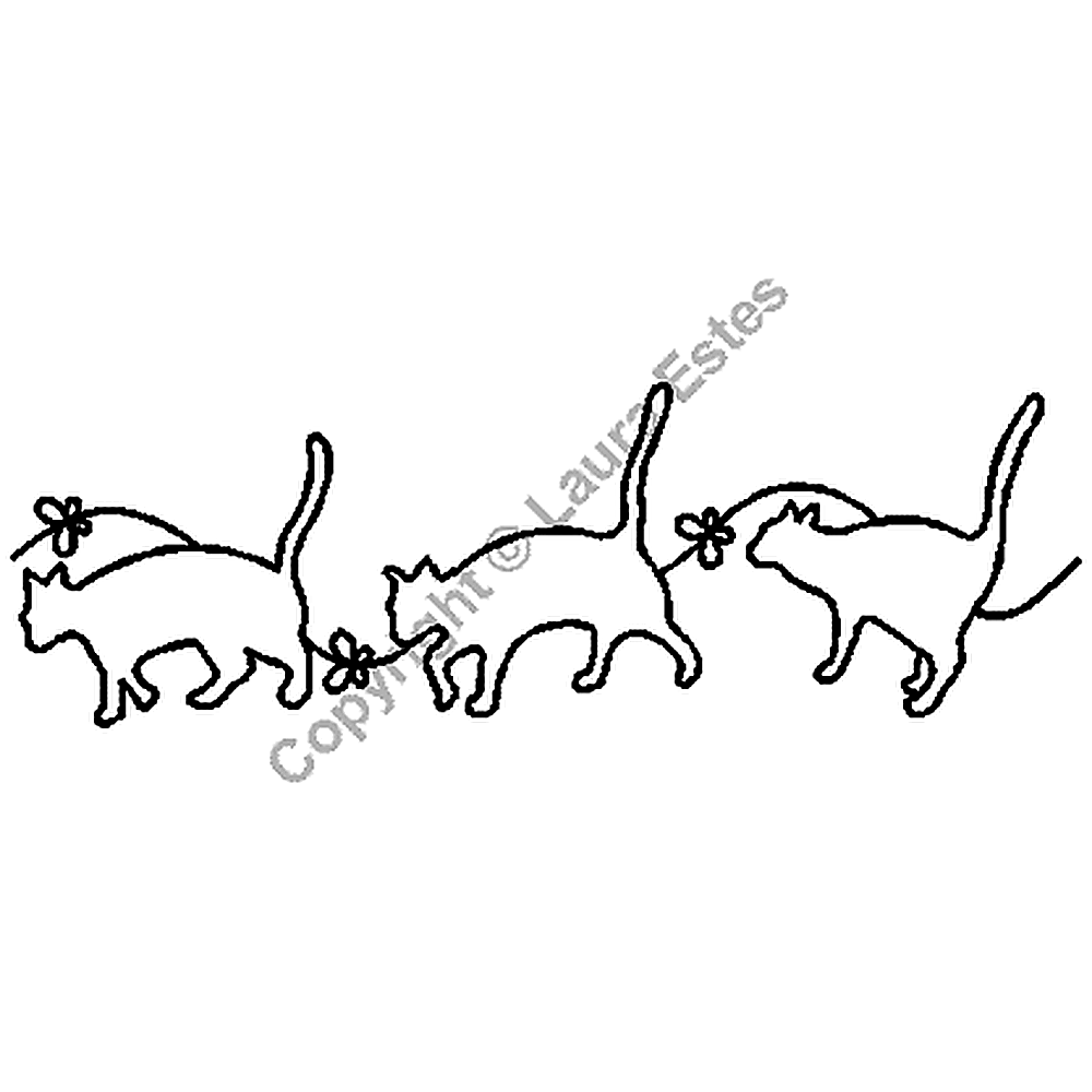 Quilting Creations 5" Cats at Play | Quilting Stencils quilting stencil - hand and machine quilting template