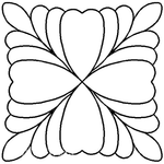 Quilting Creations 5" Feathered Square quilting stencil - hand and machine quilting template