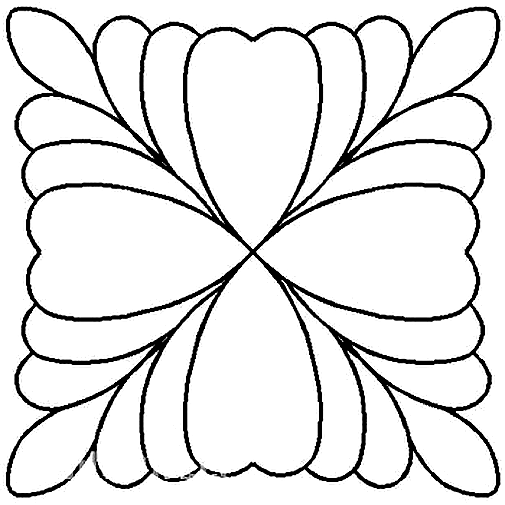 Quilting Creations 5" Feathered Square quilting stencil - hand and machine quilting template