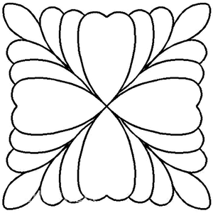 Quilting Creations 5" Feathered Square quilting stencil - hand and machine quilting template