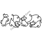 Quilting Creations 5" Scotty Dogs at Play | Quilting Stencils quilting stencil - hand and machine quilting template