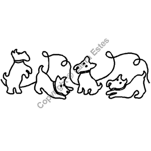 Quilting Creations 5" Scotty Dogs at Play | Quilting Stencils quilting stencil - hand and machine quilting template