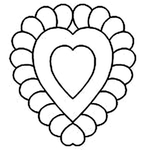 Quilting Creations 6½ x 7½" Feathered Heart quilting stencil - hand and machine quilting template