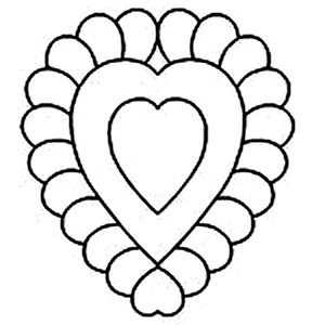 Quilting Creations 6½ x 7½" Feathered Heart quilting stencil - hand and machine quilting template