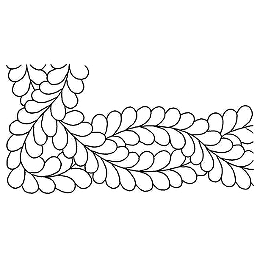 Quilting Creations 6" Fancy Victorian Feather & Corn quilting stencil - hand and machine quilting template