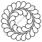 Quilting Creations 6" Feather Circle 1 quilting stencil - hand and machine quilting template