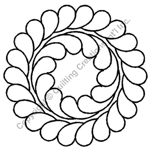 Quilting Creations 6" Feather Circle 1 quilting stencil - hand and machine quilting template