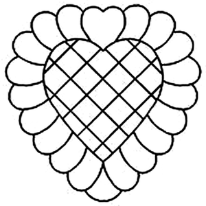 Quilting Creations 6" Feathered Heart quilting stencil - hand and machine quilting template