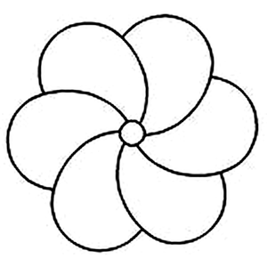 Quilting Creations 6" Flower quilting stencil - hand and machine quilting template