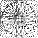 Quilting Creations 6" New York Beauty-5 quilting stencil - hand and machine quilting template