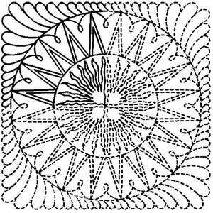 Quilting Creations 6" New York Beauty-5 quilting stencil - hand and machine quilting template