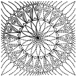 Quilting Creations 6" New York Beauty-6 quilting stencil - hand and machine quilting template