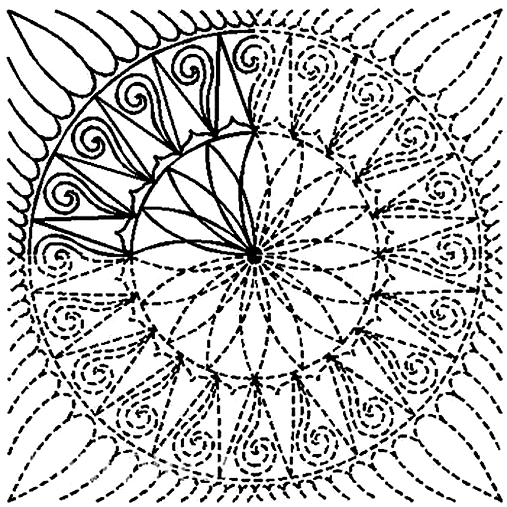 Quilting Creations 6" New York Beauty-6 quilting stencil - hand and machine quilting template