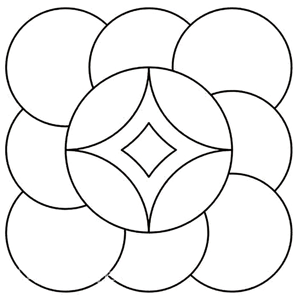 Quilting Creations 6" Small Design 2 quilting stencil - hand and machine quilting template