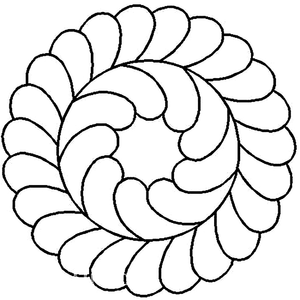 Quilting Creations 7½" Feather Circle quilting stencil - hand and machine quilting template